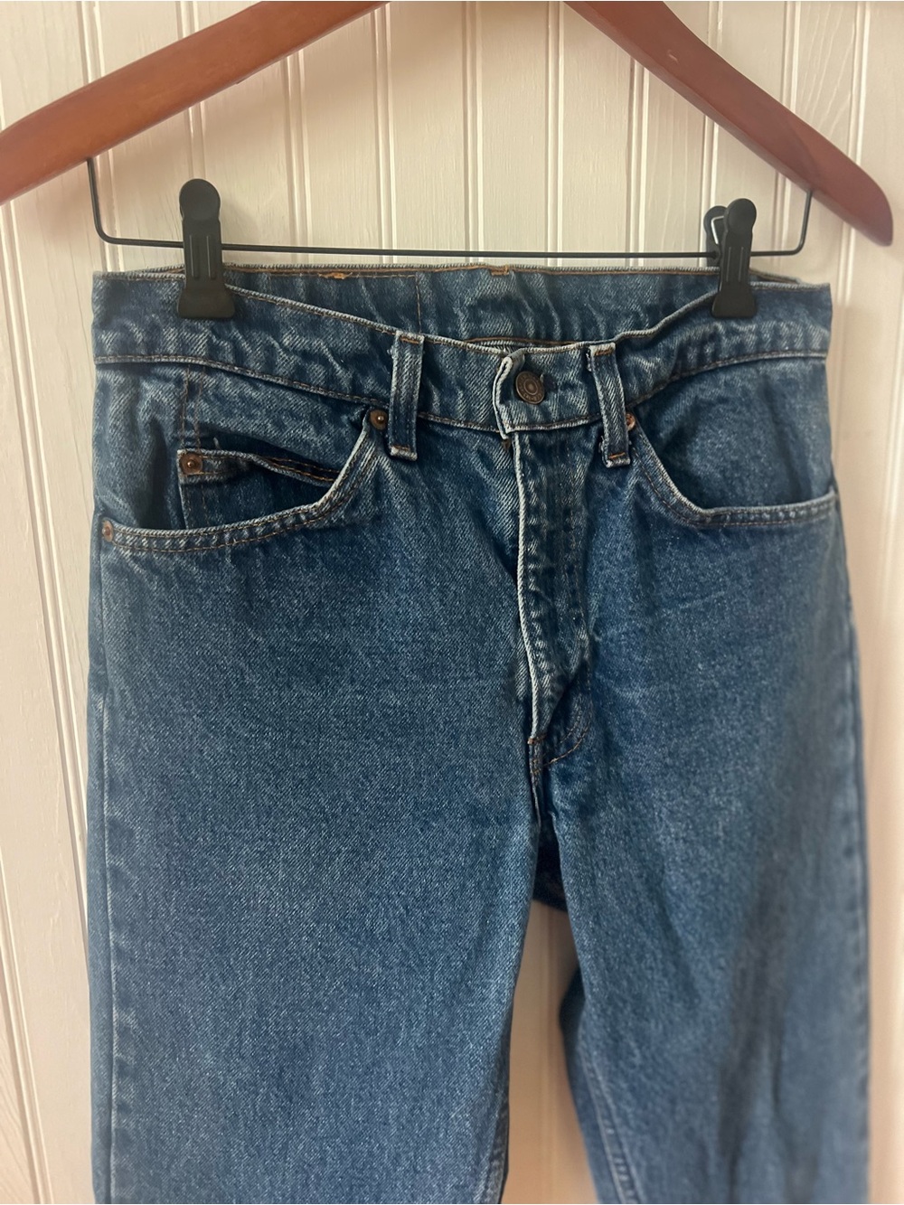 Vintage Levi's 505 Orange Tab USA Made Jeans 30x30 20505-0217 Straight Denim - Picture 2 of 13